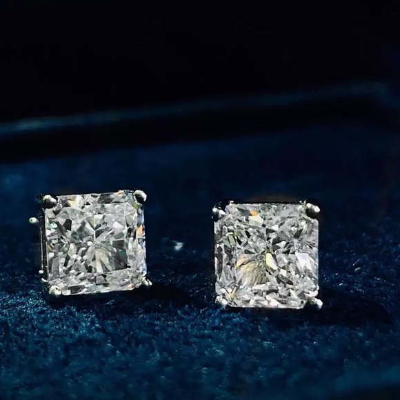 1ct Radiant Cut Earrings - Picture 3 of 16